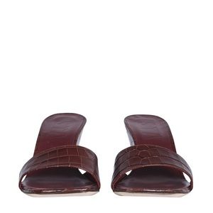 Staud Billie Wedge size 39.5 brown croc